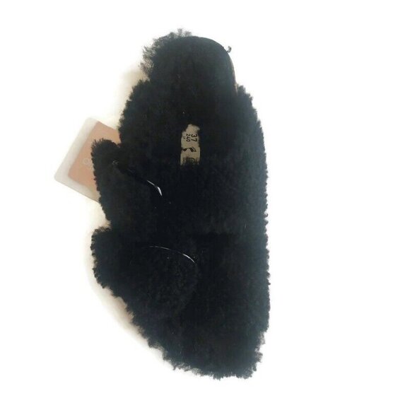 Papillio Birkenstock Arizona Big Buckle Shearling Sandals Womens 6 Teddy Black - Picture 3 of 9